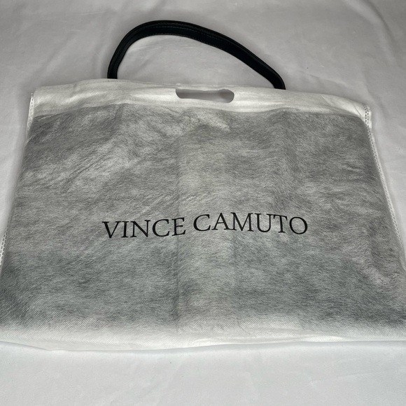 Vince Camuto Womens Black Gray Vegan Pebbled Soft Leather Tote Bag New in Duster - Picture 2 of 5